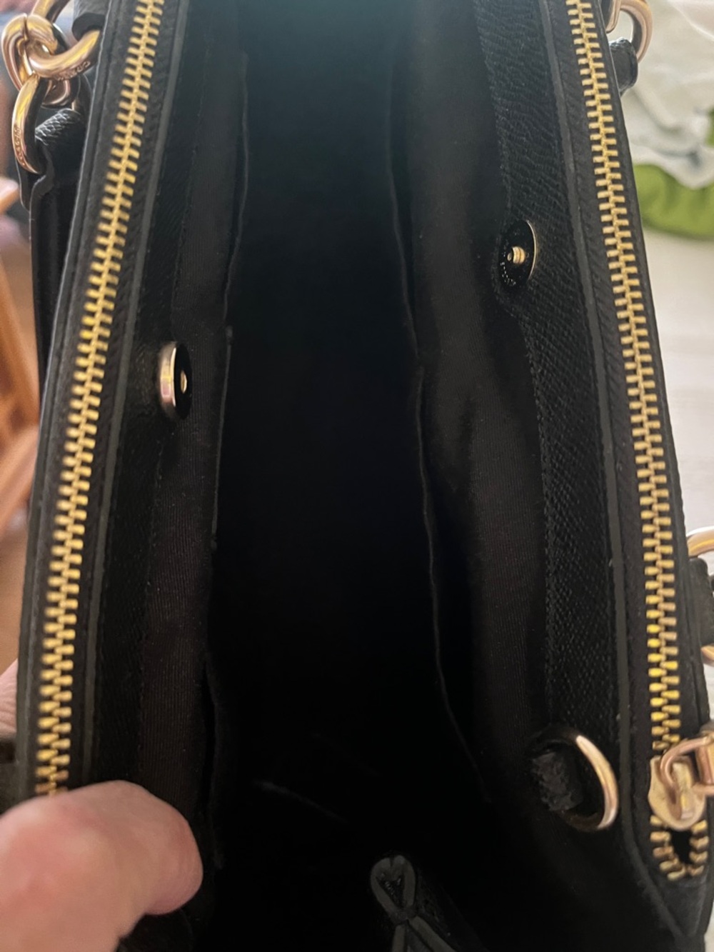 Coach Brown Signature Satchel with Black Leather Trim - Picture 4 of 5